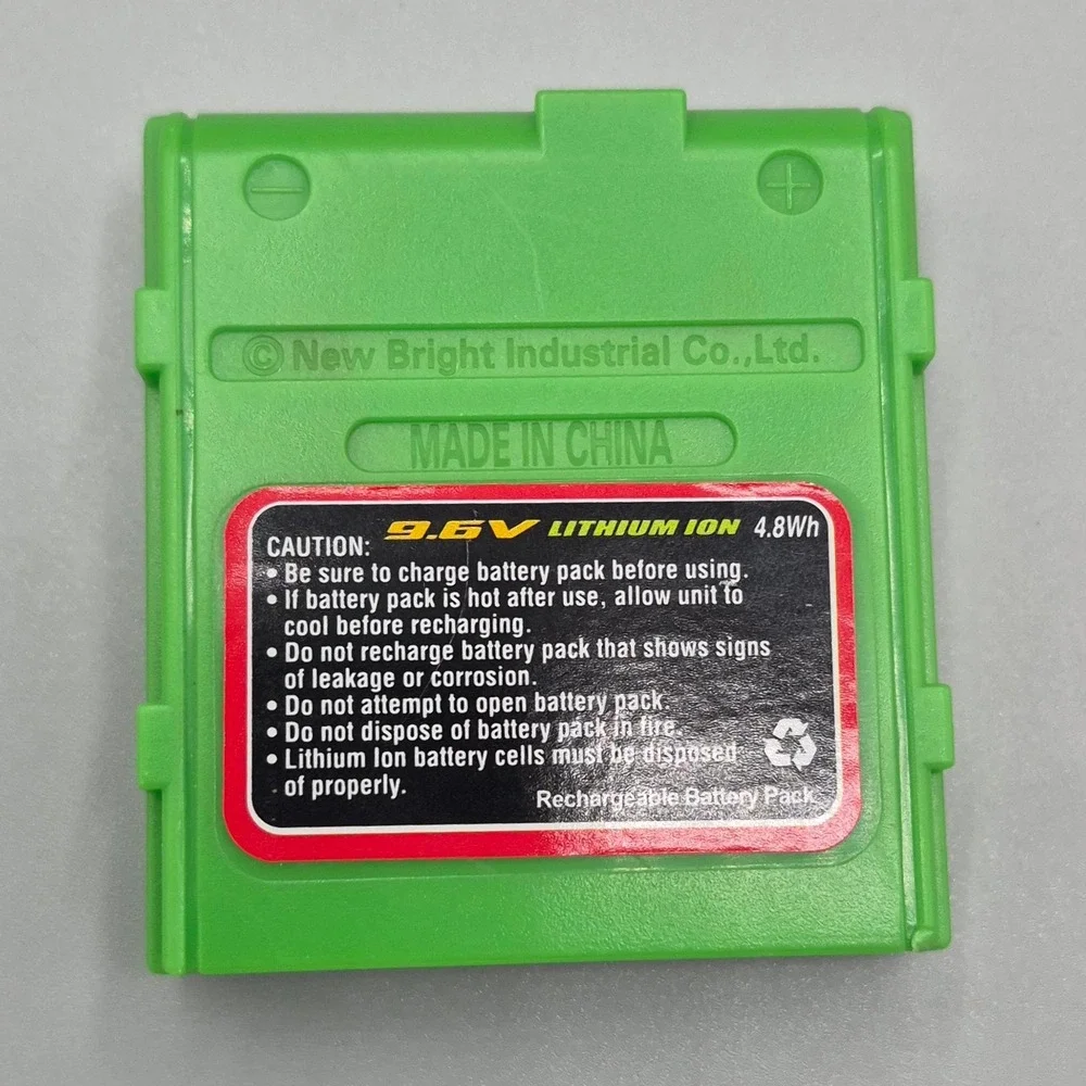 New Bright 9.6V Lithium Ion Rechargeable Battery Pack 500mAh Green NB122007E RC